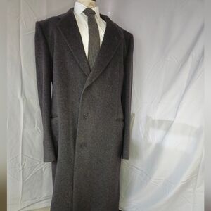di Benedetto Cashmere Blend Overcoat 44L Made in Italy Wool Cashmere Topcoat
